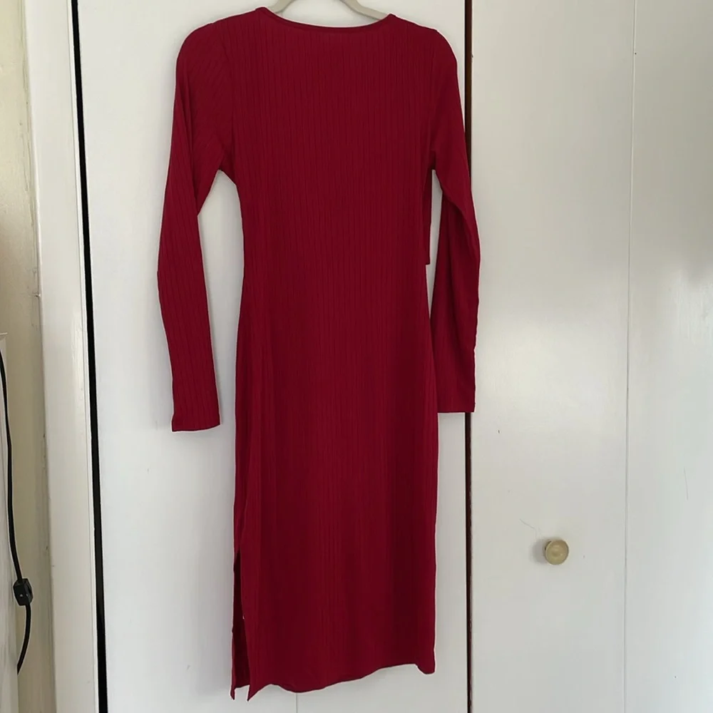 Red Knit Toe Dress Cupshe - Picture 4 of 7